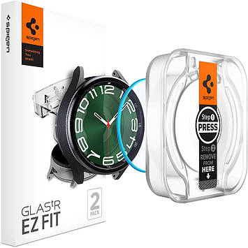 Захисне скло Spigen для Galaxy Watch 6 Classic (47mm) - EZ FiT GLAS.tR (2шт), Clear (AGL07066)