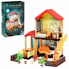 Ігровий будиночок для ляльки ST-009 світлові ефекти, два поверхи, дворик