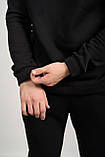 Спортивний костюм чоловічий зимовий утеплений на флісі, фабричний теплий флісовий костюм чорного кольору, розмір М, фото 9