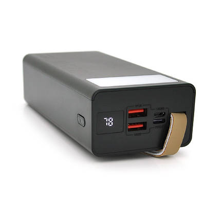 Портативний Power Bank YM-353 30000 mAh акумулятор повербанк для смартфона з ліхтариком швидка зарядка Чорний, фото 3