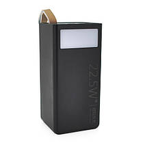 Портативний Power Bank YM-353 30000 mAh акумулятор повербанк для смартфона з ліхтариком швидка зарядка Чорний, фото 4