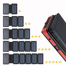 Портативний Power Bank Solar RH-20000N6W 20000 mAh повербанк для смартфона з сонячною батареєю і ліхтариком, фото 6