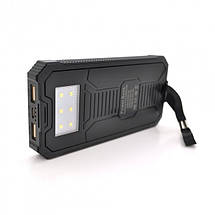 Портативний Power Bank Solar RH-30000-2 30000 mAh повербанк для смартфона з сонячною батареєю і ліхтариком, фото 3