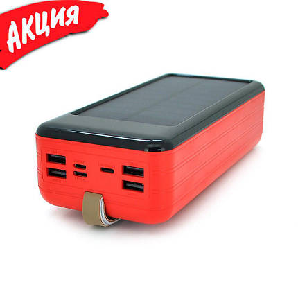 Портативний Power Bank Solar KKD-8W 80000 mAh повербанк для смартфона з сонячною батареєю і ліхтариком, фото 4