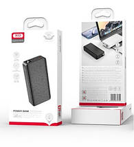Портативний Power Bank XO-PR144 20000 mAh зовнішній акумулятор повербанк для смартфона швидка зарядка Чорний, фото 6