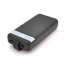 Портативний Power Bank XO-PR156 30000 mAh зовнішній акумулятор повербанк для смартфона з ліхтариком Чорний, фото 4