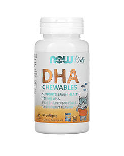 Now Foods Kid's Chewable DHA 100 mg 60 гелевых капсул