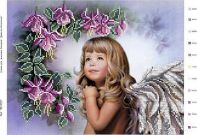 Схема на тканині для вишивки бісером Дівчинка-ангел ЧВ-5027 БісерОк