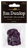 Медиаторы Dunlop 483P13TH Genuine Celluloid Purple Pearloid Thin Player's Pack (12 шт.) EM, код: 6555686