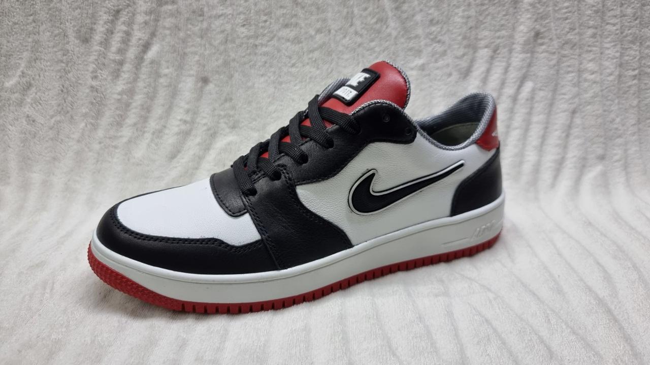 Чоловічі шкіряні кросівки Nike  Air Max білі з чорним і червоним розмір 45 (29,7 см)