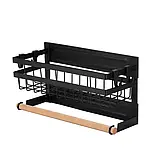 Навісна магнітна полиця органайзер із тримачем на мікрохвильовку, холодильник. Полиця магнітна для спецій, фото 5