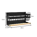 Навісна магнітна полиця органайзер із тримачем на мікрохвильовку, холодильник. Полиця магнітна для спецій, фото 7