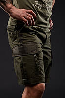 Шорты мужские с карманами Conqueror olive, Мужские хлопчатобумажные шорты Conqueror olive