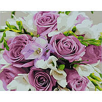 Картина по номерам Strateg ПРЕМИУМ Букет розовых роз, размер 40х50 см (GS048)