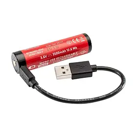 Акумулятор SureFire 18650 3500 mAh Li-ion з можливістю зарядки через порт Micro-USB