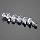 Лабрет, пірсинг з опалом 2 мм ніжка 6 або 8 мм біопластик, фото 5