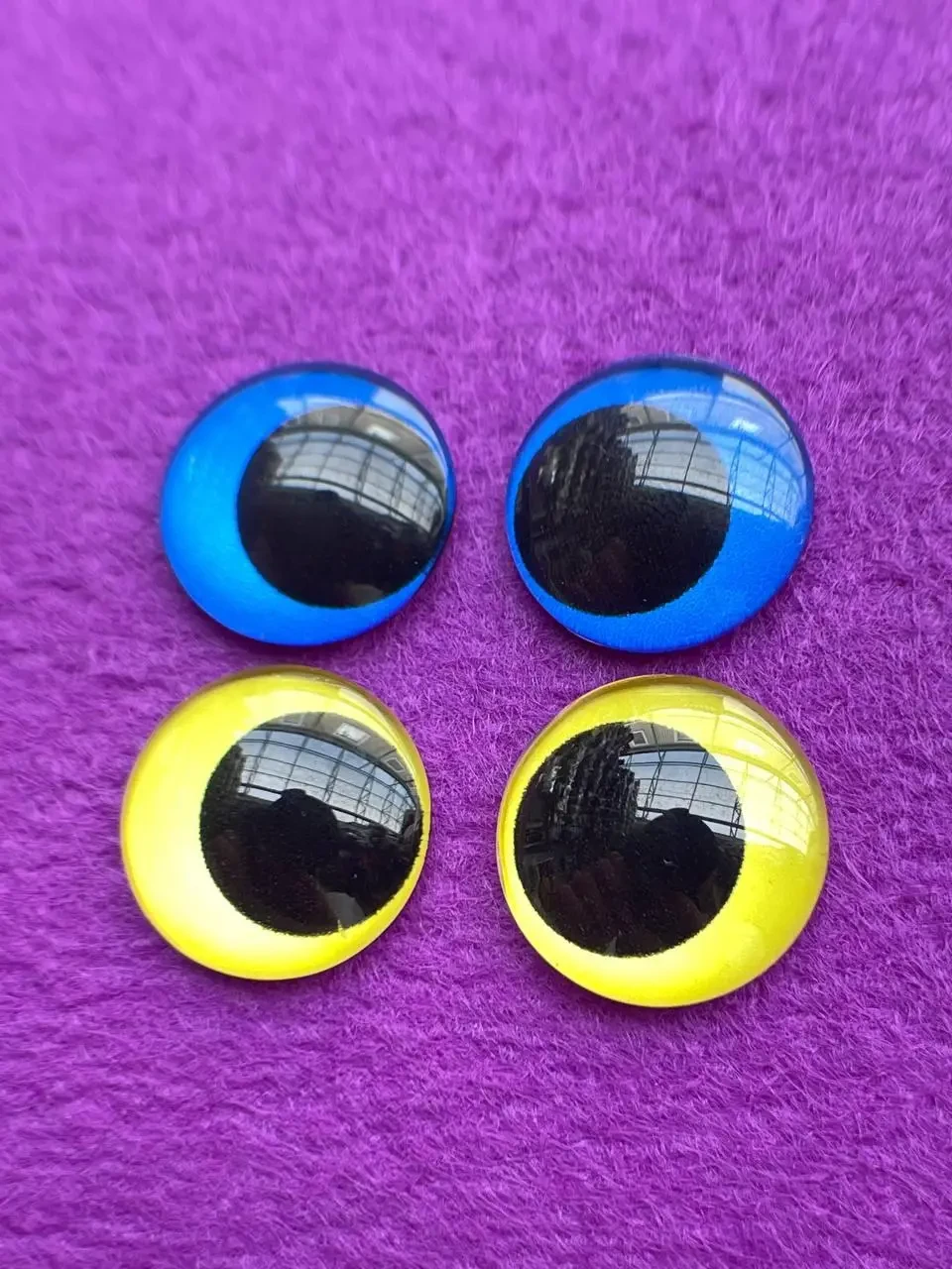 Скляні очі сині для іграшок (пара)