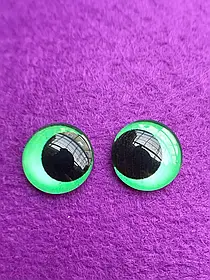 Скляні очі зелені для іграшок (пара) 16мм