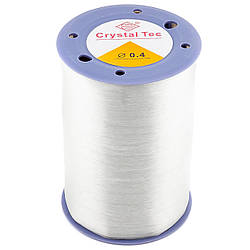 Силіконова нитка основа для браслета 0,4 мм Прозорий 1 котушку +-600 м