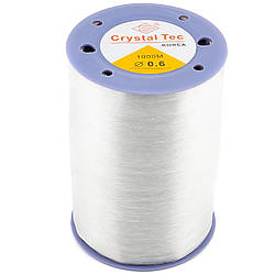 Силіконова нитка основа для браслета 0,6 мм прозорий 1 котушку +-600 м