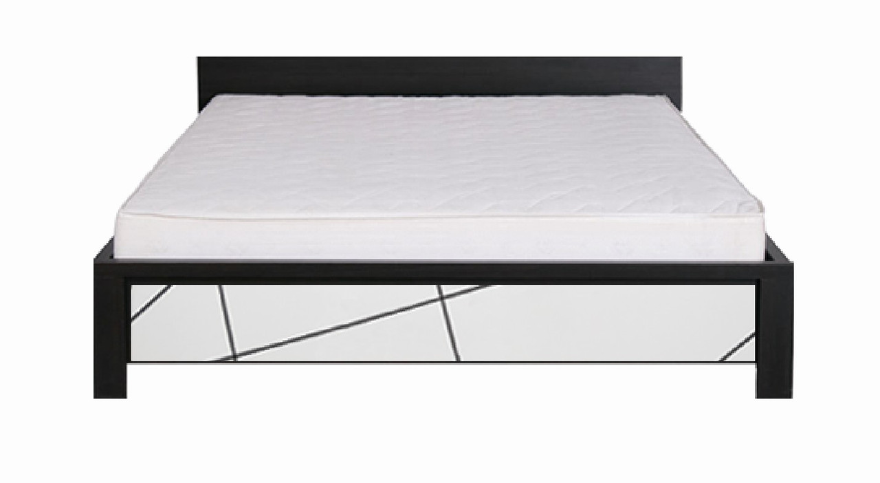 Ліжко 160х200 Каспіан МДФ БРВ Дуб Мілано темний/Білий сніг, фото 1