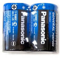 Батарейка Panasonic GENERAL PURPOSE угольно-цинковая D (R20) пленка, 2 шт. (R20BER / 2P)