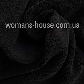 Тканина полартек софт стрейч фліс 380 г/м2 150 см Туреччина Чорний