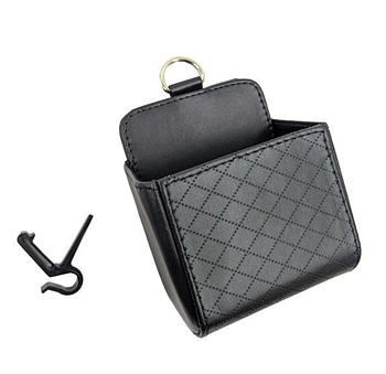 Органайзер в авто з екошкіри підвісний на дефлектор 12*9*5 см для дрібниць Чорний (KG-11327)