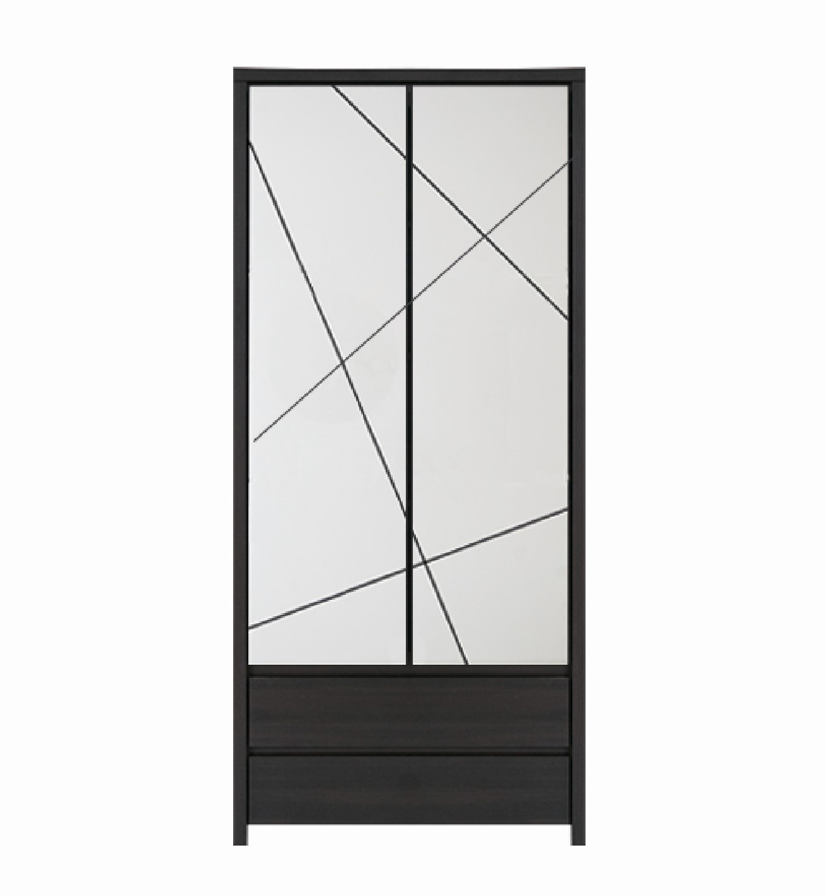 Шафа Каспіан SZF2D2S 90 МДФ БРВ Дуб Мілано темний/Білий сніг, фото 1