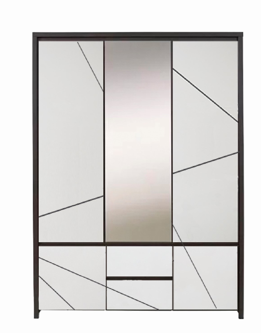 Шафа Каспіан SZF 5D2S 153 МДФ БРВ Дуб Мілано темний/Білий сніг, фото 1