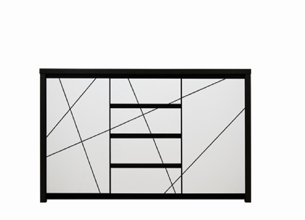 Комод Каспіан KOM2D4S 143 МДФ БРВ Дуб Мілано темний/Білий сніг, фото 1