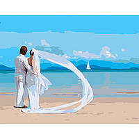 Картина за номерами Весілля на Мальдівах Strateg з лаком розміром 40х50 см (VA-1092)