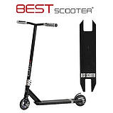 Самокат для трюків Best Scooter N-16180 HIC + Пегі 2 шт Чорний, фото 3
