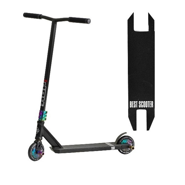 Спортивний трюковий самокат Best Scooter N-01813 HIC + Пегі 2 шт Чорний Хамелеон