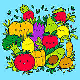Набір для розпису по контурах для дітей Riviera Blanca Веселі овочі 25x25 см (КА-119), фото 3