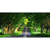 Картина по номерам Strateg ПРЕМИУМ Дорога в тени деревьев Strateg, размер 50х25 см (WW057)