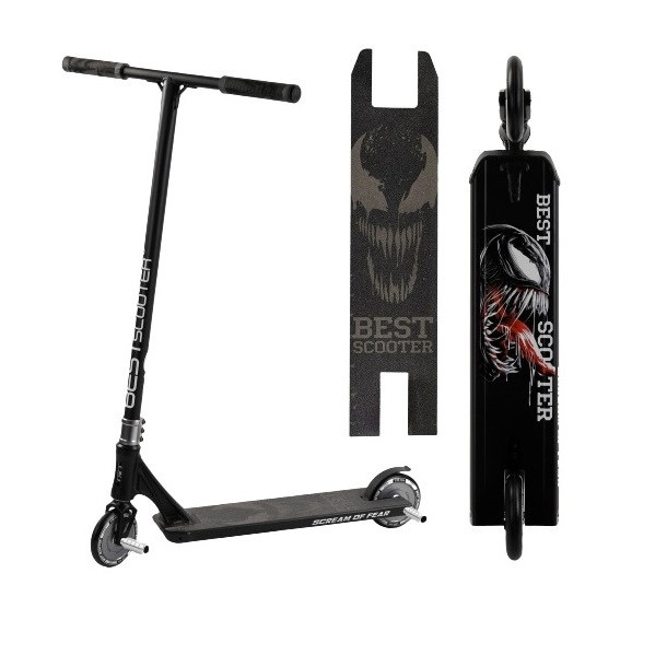 Самокат для трюків Best Scooter SIMBIOTE HIC + Пеги 2 шт Чорний