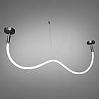 Сучасна світлодіодна люстра шланг Роуплайт 17 Вт колір каркасу чорний хром D-SY0721-1500BHR, фото 2