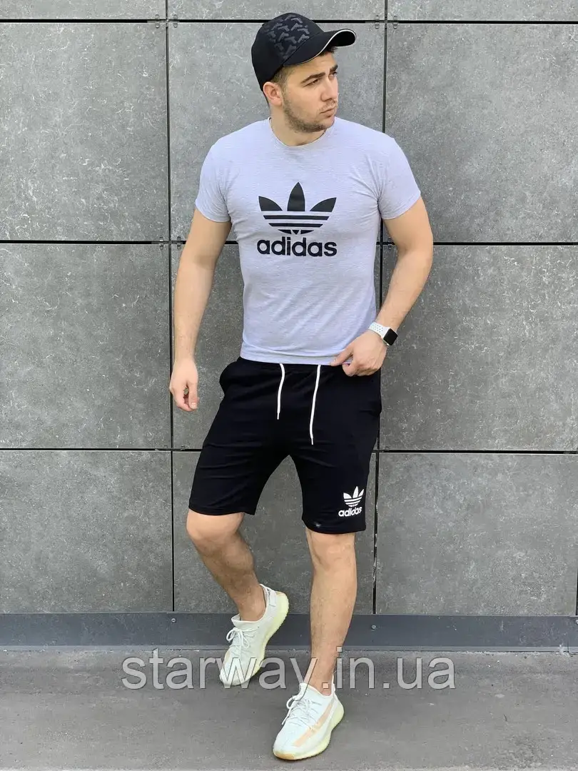 Спортивний стильний літній костюм футболка та шорти adidas | різні кольори