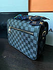 Жіноча сумка Louis Vuitton Metis сіра в клітинку шкіряна Луї Віттон метис, фото 4