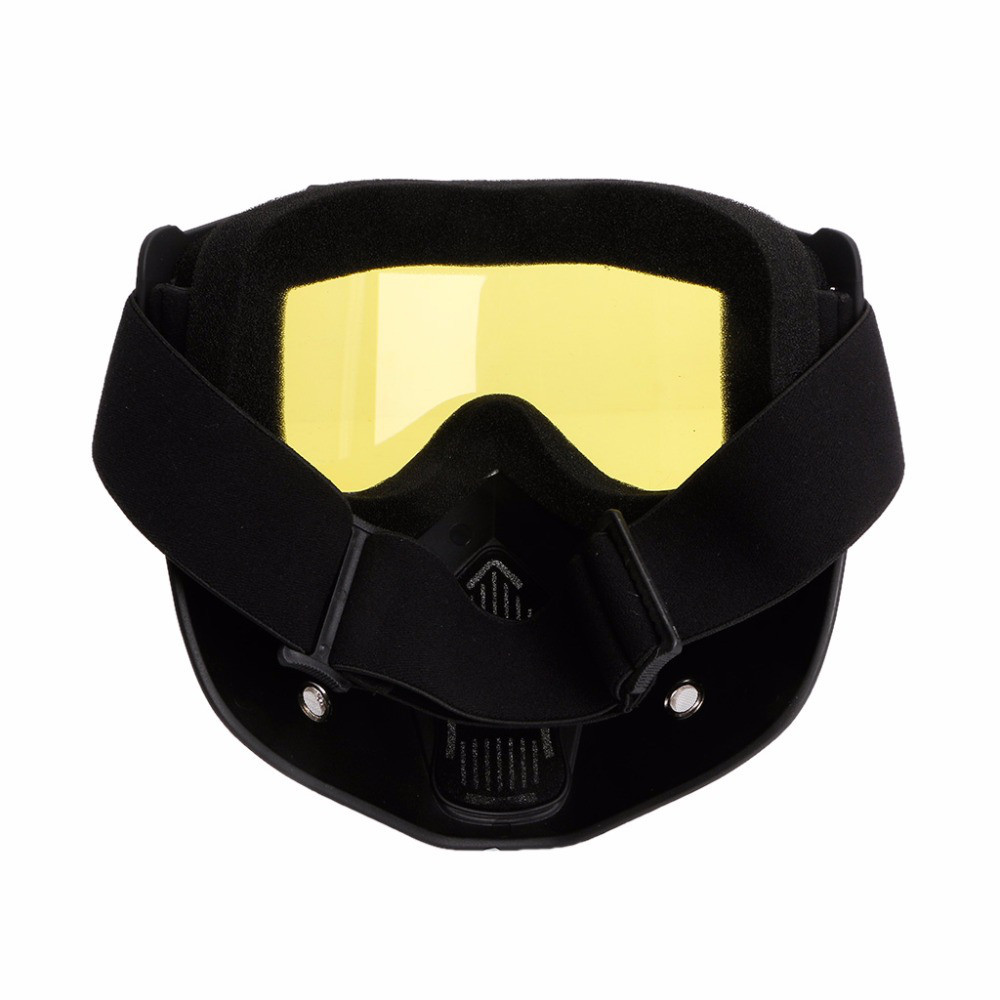 Мотоциклетная маска очки RESTEQ, лыжная маска, для катания на велосипеде или квадроцикле (желтое стекло) - фото 2 - id-p1988447526
