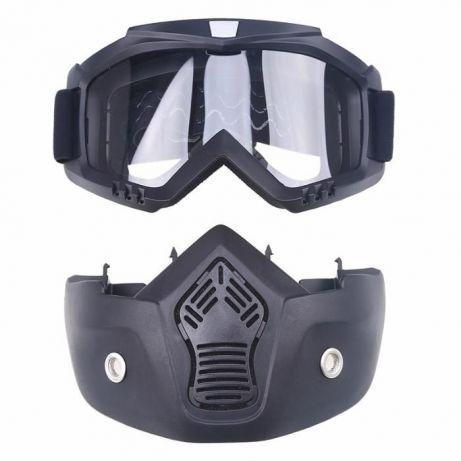 Мотоциклетная маска очки RESTEQ, лыжная маска, для катания на велосипеде или квадроцикле (желтое стекло) - фото 3 - id-p1988447526