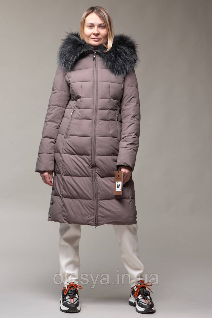 Пуховик SYMONDER з натуральним хутром єнота Розмір М, фото 1