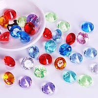 Акриловые бриллианты RESTEQ разноцветного цвета 50 шт./уп. Акриловые драгоценные камни разноцветные.