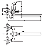 Змішувач для ванни ЛАТУННИЙ Champion Premiere 006 Euro (CH0273) (CH0227) з довгим поворотним носом з душем, фото 2