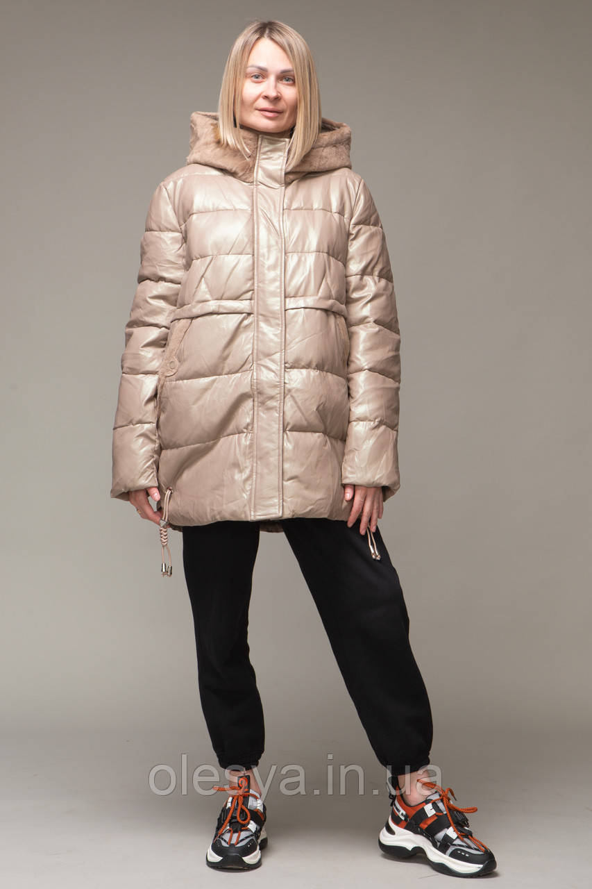 Жіночий пуховик ZLLY (Zilanliya) Капучино Розміри S, фото 1