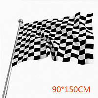 Флаг гоночный 150*90 см. Финишный флаг RESTEQ. клетчатый флаг. Флаг в черно-белой шашке. Флаг Финиш