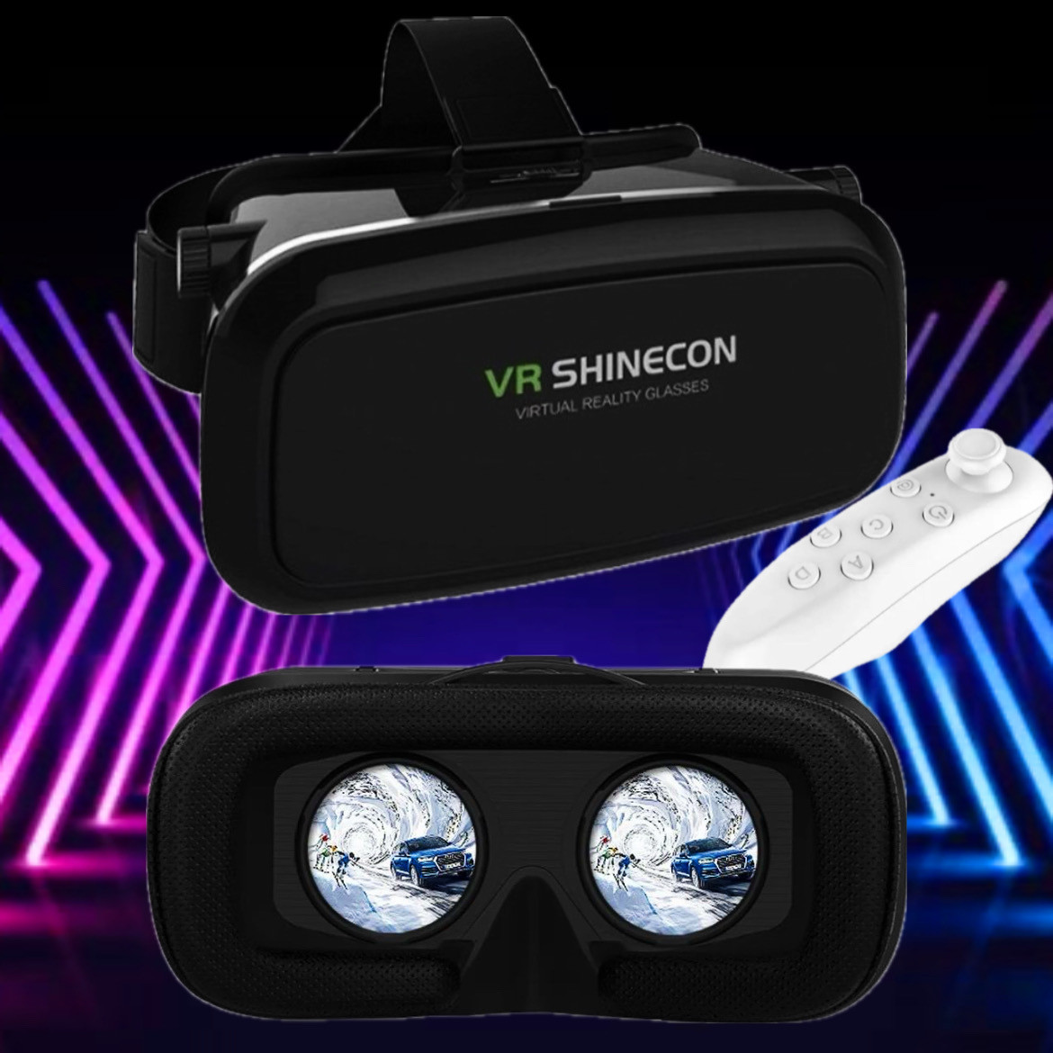 3D окуляри віртуальної реальності VR Shinecon SC-G04BS для смартфонів із пультом