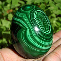 Камень малахит в форме яйца RESTEQ. Яйцо из натурального малахита 4 см. Каменное яйцо
