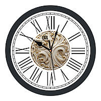Часы настенные бесшумные для дома и офиса круглые белые черные римский циферблат Smart